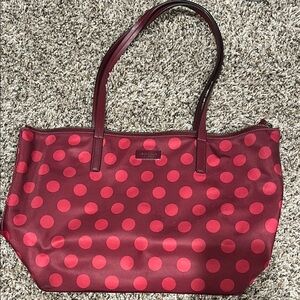 Kate Spade Burgundy Polka Dot Tote
